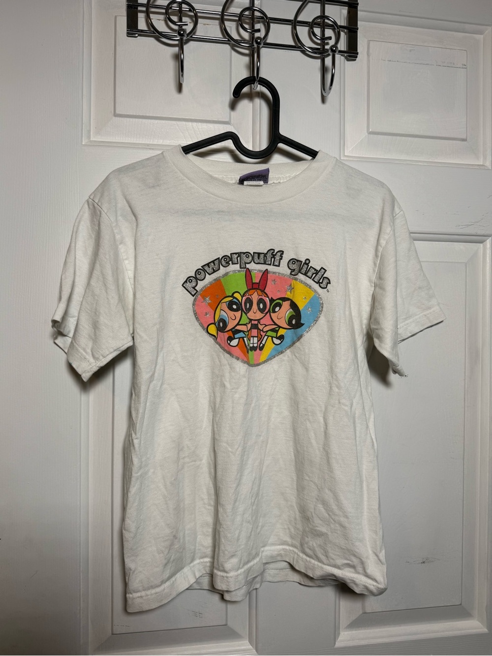 2000s Powerpuff Girls White Graphic Tee